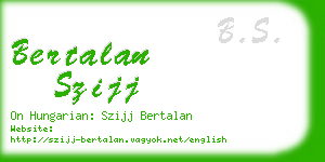 bertalan szijj business card